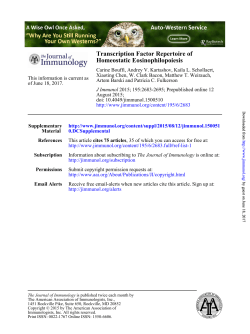Homeostatic Eosinophilopoiesis Transcription Factor Repertoire of