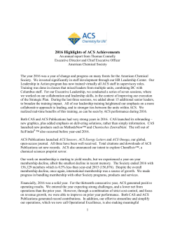 2016 Highlights of ACS Achievements