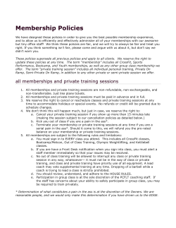 Membership Policies - Plymouth Crossfit Lower Town