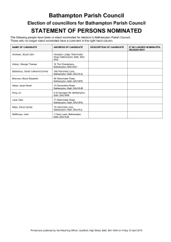 Statement of Persons Nominated