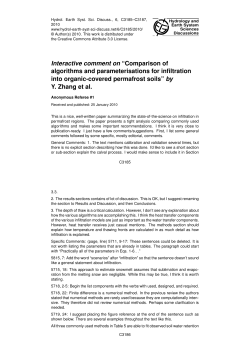 Interactive comment on &ldquo;Comparison of algorithms and