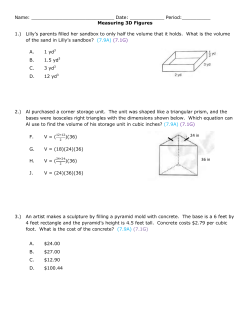 Measuring 3D Figures 1.) Lilly`s parents filled her s