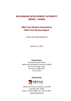 MILLENNIUM DEVELOPMENT AUTHORITY