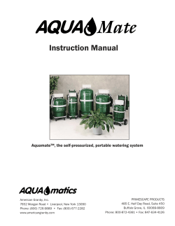 Aquamate Watering Machine User Guide