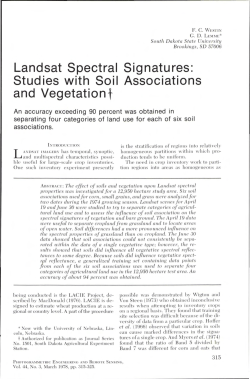 Landsat Spectral Signatures: Studies with Soil Associations