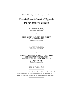 GATOR TAIL, LLC v. MUD BUDDY LLC