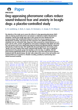 Dog-appeasing pheromone collars reduce