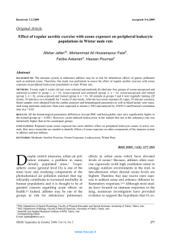 Original Article Effect of regular aerobic exercise with ozone