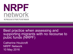 Assessing and supporting those with no recourse to public funds