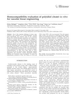 Hemocompatibility evaluation of poly(diol citrate) in vitro
