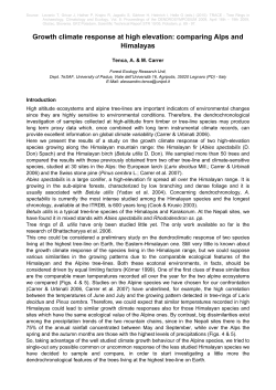 Growth climate response at high elevation: comparing Alps and