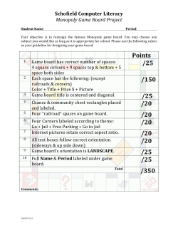 Monopoly Rubric 2013