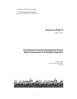 Post-harvest Fisheries Development Project Needs Assessment and