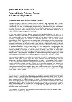 Future of Spain, Future of Europe: A Dream or a Nightmare?