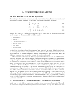6. CONSTITUTIVE EQUATIONS 6.1 The need for constitutive