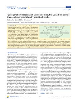 Hydrogenation Reactions of Ethylene on Neutral Vanadium Sulfide