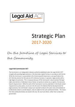 Strategic Plan - Legal Aid ACT