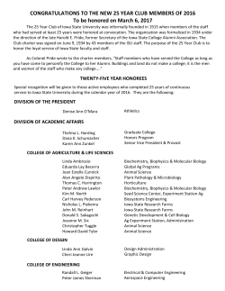 25 Year Club Honorees - University Human Resources