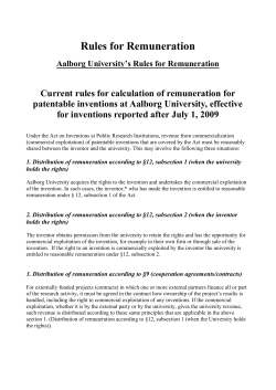 Rules for Remuneration