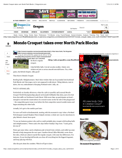 Mondo Croquet takes over North Park Blocks | OregonLive.com