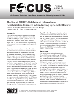 The Use of CIRRIE`s Database of International