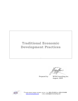 Traditional Economic Development Practices