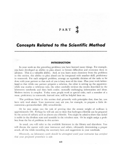 Concepts Related to the Scientific Method
