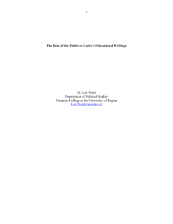 The Role of the Public in Locke`s Educational Theory