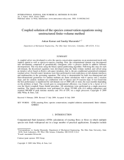 Coupled solution of the species conservation equations using