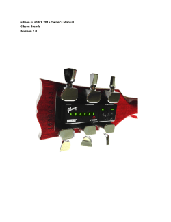 Gibson G FORCE 2016 Owner`s Manual Gibson