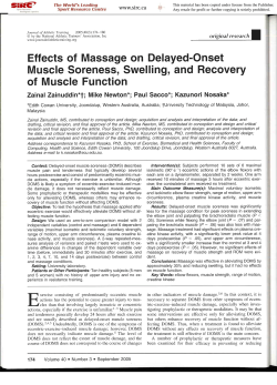 Effects of Massage on Delayed-Onset Muscle Soreness
