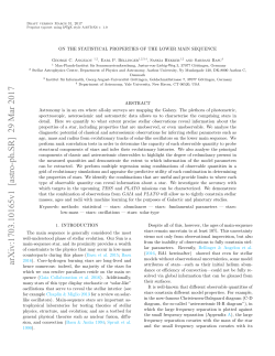 On The Statistical Properties of the Lower Main Sequence