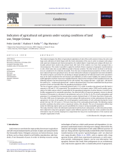 Indicators of agricultural soil genesis under varying conditions of