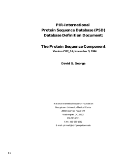 Database Definition Document - Protein Information Resource