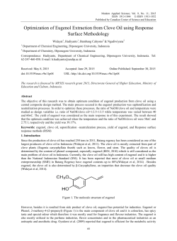 Optimization of Eugenol Extraction from Clove Oil