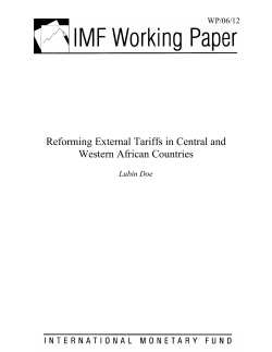 Reforming External Tariffs in Central and Western African