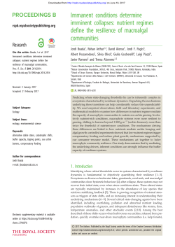 Immanent conditions determine imminent collapses: nutrient