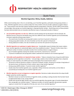 Menthol Cigarettes: Minty, Deadly, Addictive