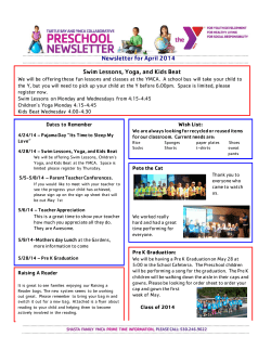 Newsletter for April 2014 Swim Lessons, Yoga, and Kids Beat