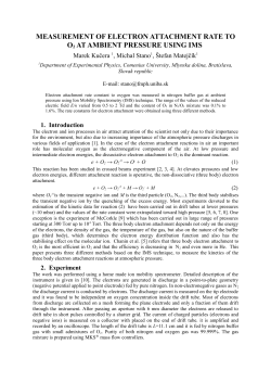 MEASUREMENT OF ELECTRON ATTACHMENT RATE TO O2 AT