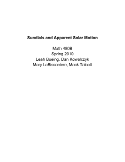 Sundials and Apparent Solar Motion