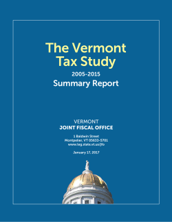 The Vermont Tax Study