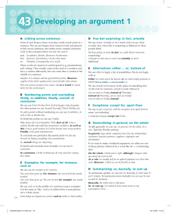 Developing an argument 1