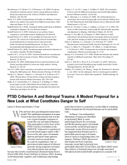 PTSD Criterion A and Betrayal Trauma: A Modest Proposal for a