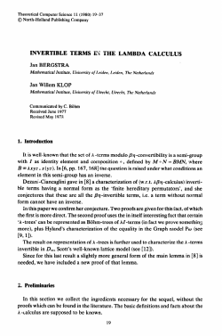 invertible terms 13 the lambda calculus
