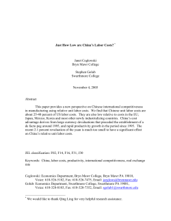 Just How Low are China`s Labor Costs?