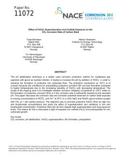 11072: Effect of FeCO3 Supersaturation and Carbide Exposure on