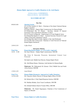 Human Rights Approach to Conflict Situations in the Arab Region