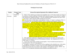 Data Collection Handbook Revisions for Definition of Family