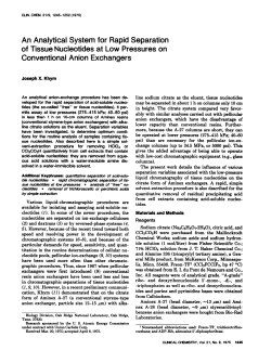 An Analytical System for Rapid Separation of Tissue Nucleotides at